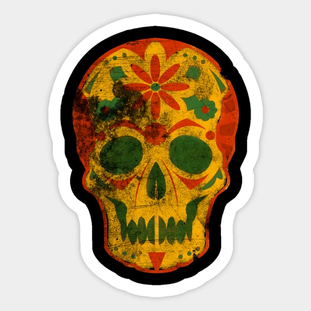 skull one Sticker by machinegunpunker